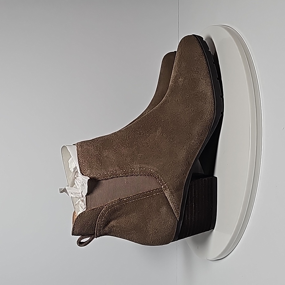 Blondo Victory Booties Ankle Boots Waterproof Suede Block Heel Zipper Brown 7.5 - Picture 5 of 15